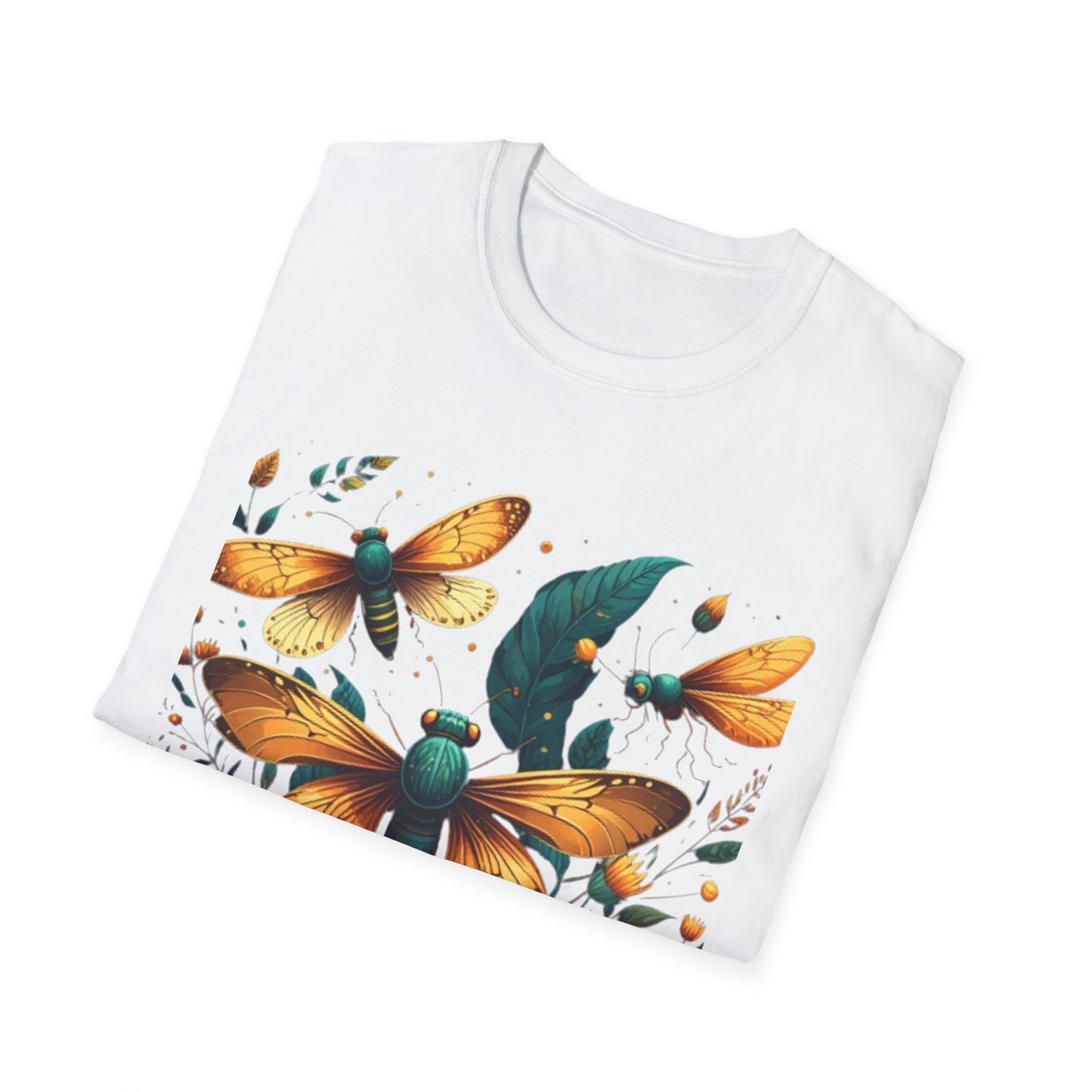 Botanical Butterfly Enamel Tee, Nature Lovers Shirt, Summer Casual Wear, Eco-Friendly Gift, Gardening Enthusiasts Tee