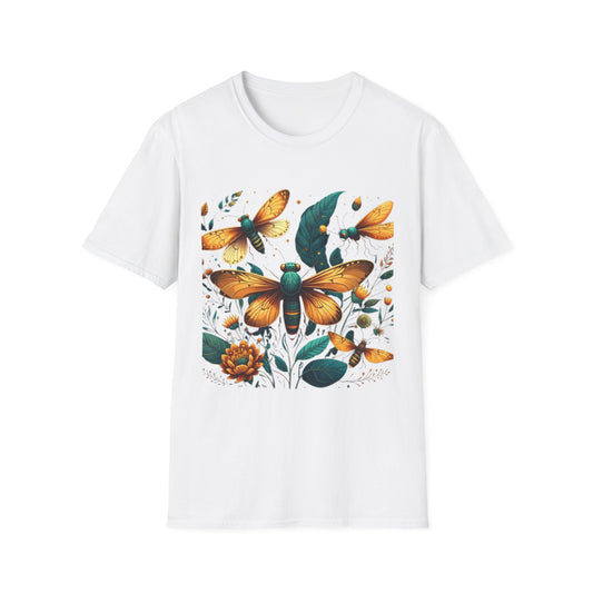 Botanical Butterfly Enamel Tee, Nature Lovers Shirt, Summer Casual Wear, Eco-Friendly Gift, Gardening Enthusiasts Tee